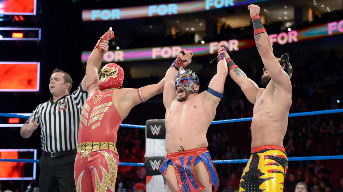 1/28/2018

Lucha House Party defeated TJP, Jack Gallagher & Drew Gulak at the Royal Rumble from the Wells Fargo Center in Philadelphia, Pennsylvania.

#WWE #RoyalRumble #LuchaHouseParty #Kalisto #GranMetalik #LinceDorado #TJP #JackGallagher #DrewGulak