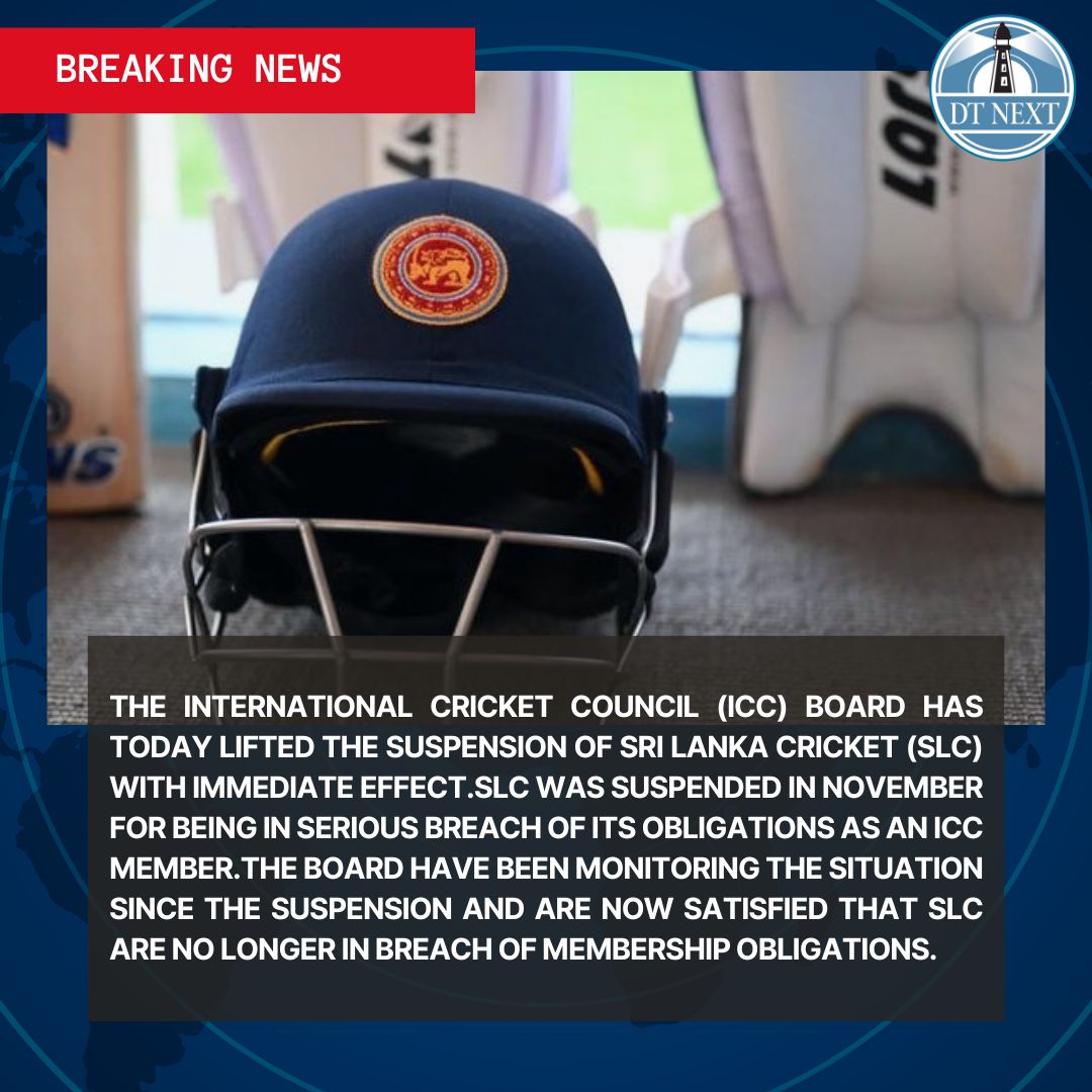 The #ICCBoard has lifted suspension of #SriLankaCricket with immediate effect. #SLC was suspended in Nov for being in breach of its obligations as an #ICCMember. The Board have been monitoring  SLC & are now satisfied that SLC are no longer in breach of membership obligations.