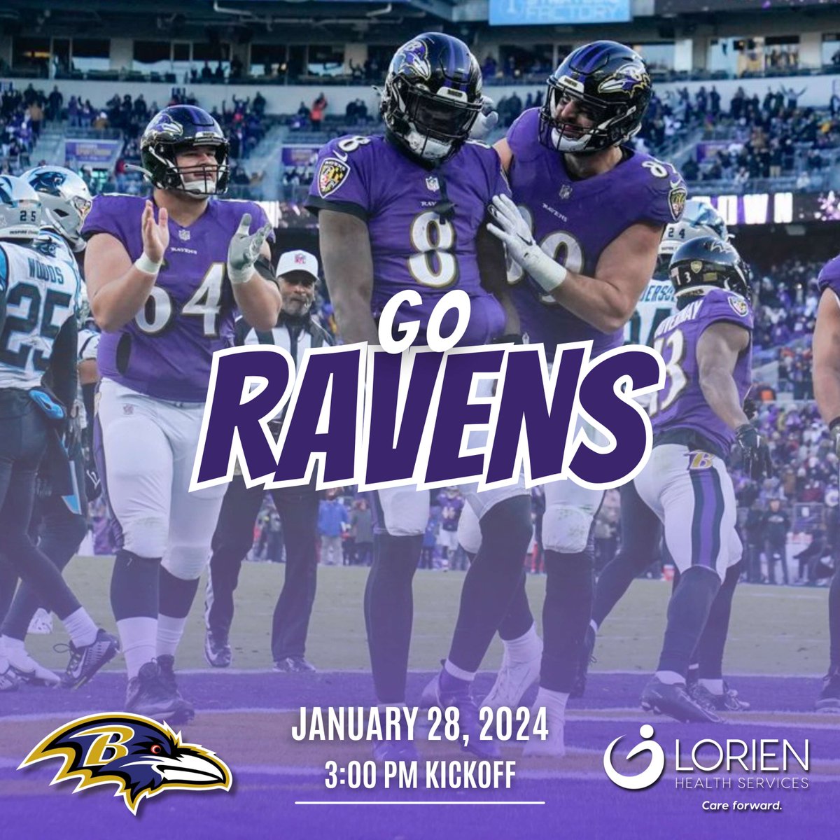LorienHealth's tweet photo. Lorien wishes the Baltimore Ravens a BIG WIN today! #baltimoreravens #nfl #GoRavens https://t.co/aiWj7MGdMK