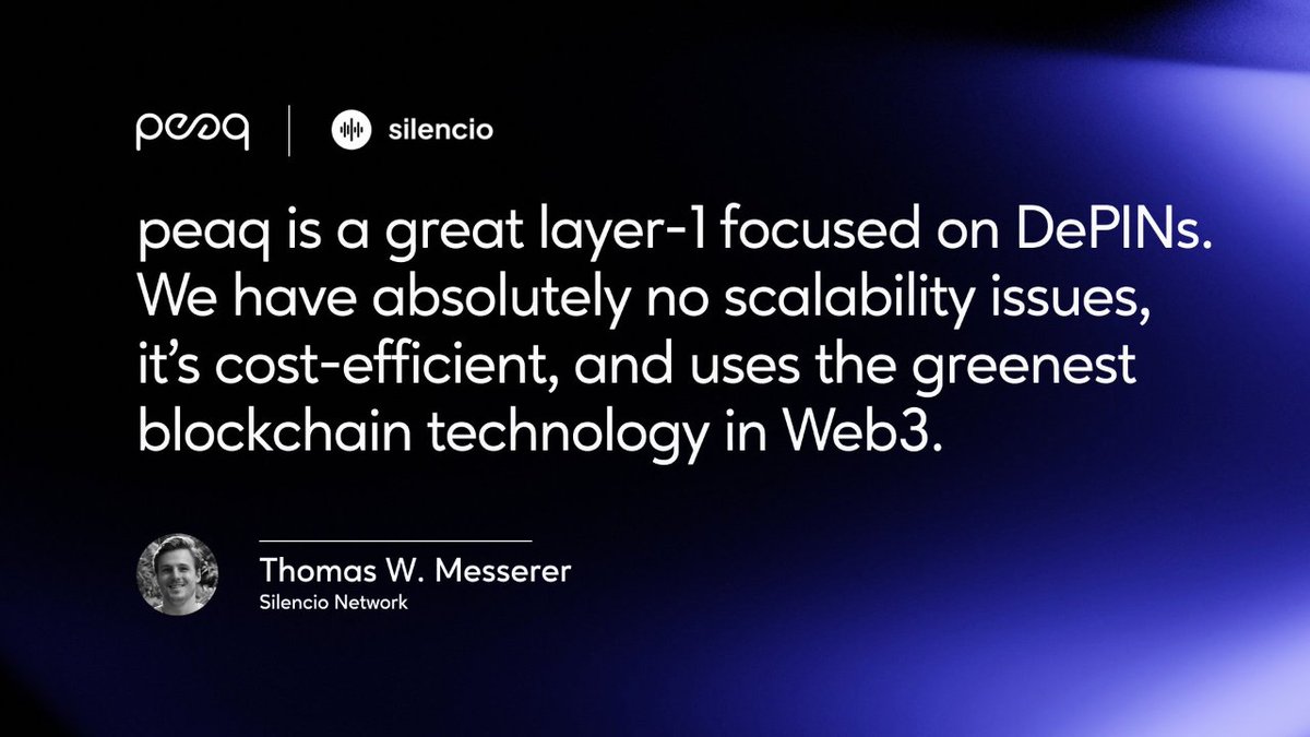 silencioNetwork's tweet photo. Did you already listen to the peaq interview with our founder @thomasmesserer? 🎙️

Check out the full video here: https://t.co/EaRijJhIiS

@peaqnetwork #DePIN https://t.co/Ic11xInL0w