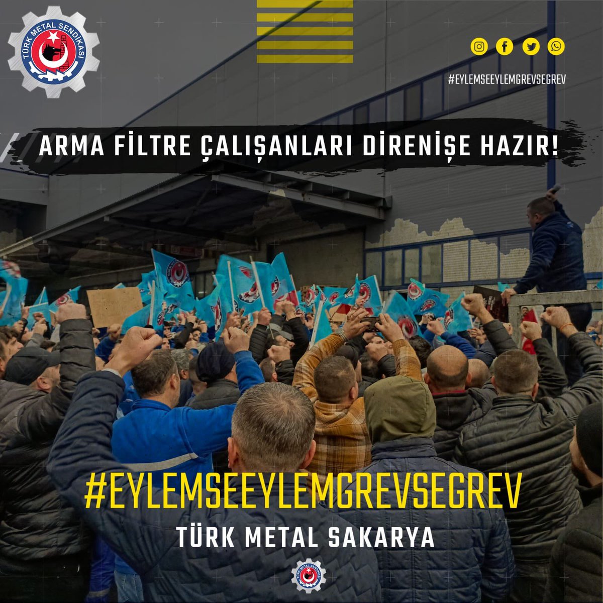 Değerli Kardeşlerim, davasına inanan, emek ve ekmek için dimdik ayakta duran, mücadeleden asla vazgeçmeyen tüm kardeşlerime selam olsun. 
 #EylemseEylemGrevseGrev