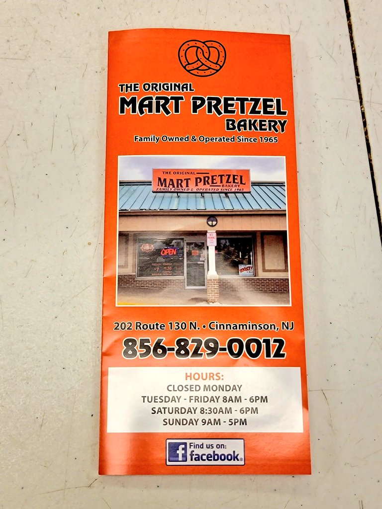 The legendary Mart Pretzel in Cinnaminson, formerly of the Pennsauken Mart, will be inducted into the SJFS Hall of Fame today. Got any memories? Are you a fan? Let me know! facebook.com/profile.php?id…