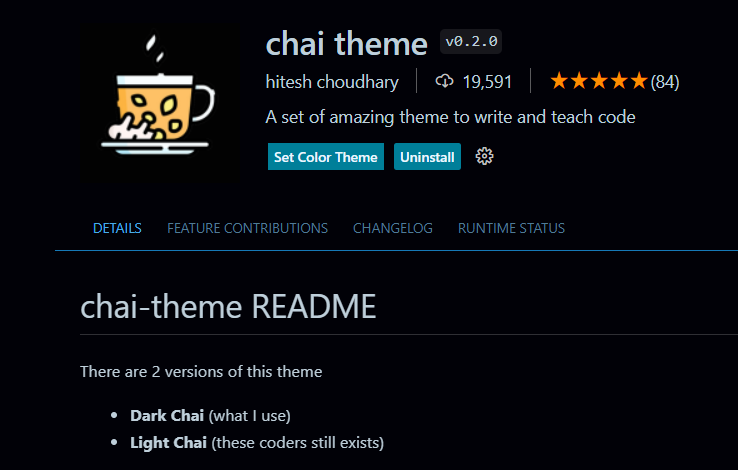 YogsGehlot's tweet photo. 🌈 Just switched to the "Chai Theme" ☕ in VS-Code by @Hiteshdotcom, and my coding environment has never looked more beautiful! 💻✨
Loving the perfect blend of aesthetics and functionality.
#VSCode #ChaiTheme https://t.co/fx73cfz3yf