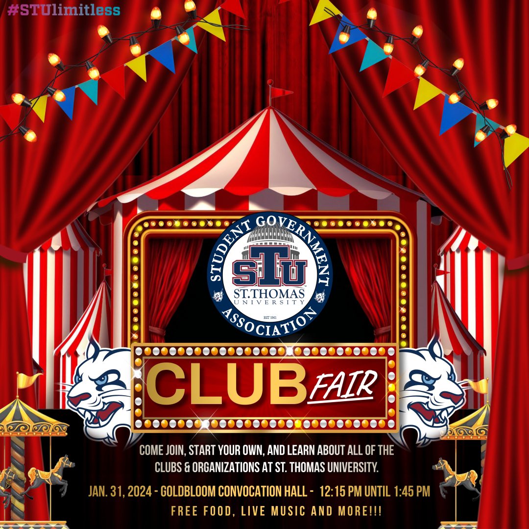 Join us this Jan. 31st, for the SP24 Club Fair at 12:15 pm - 1:45 pm, in Goldbloom Convocation Hall. Enjoy FREE food, live music, and much more! Don’t miss out on the fun. See you there! 🎉 #stulimitless #Spring2024 #sgaclubfair