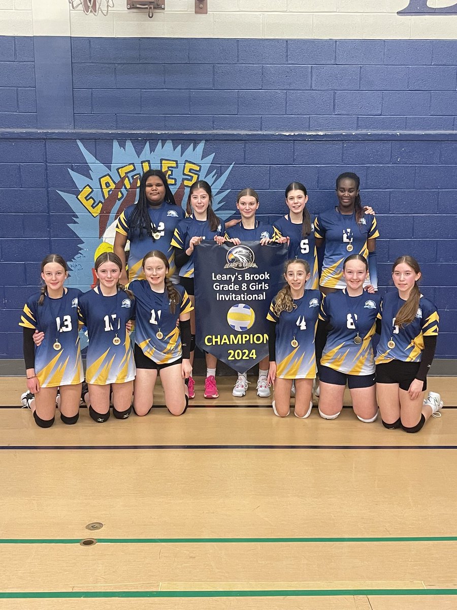 Congrats to our <a href="/learysbrook/">Leary's Brook Jr High</a> Eagles 🦅 Gr 8 volleyball team on another banner win! 🏆 

Thats two in a row for this awesome group of dedicated players! The future is bright for this group 🕶️☀️#HostWithTheMost #LetsGo