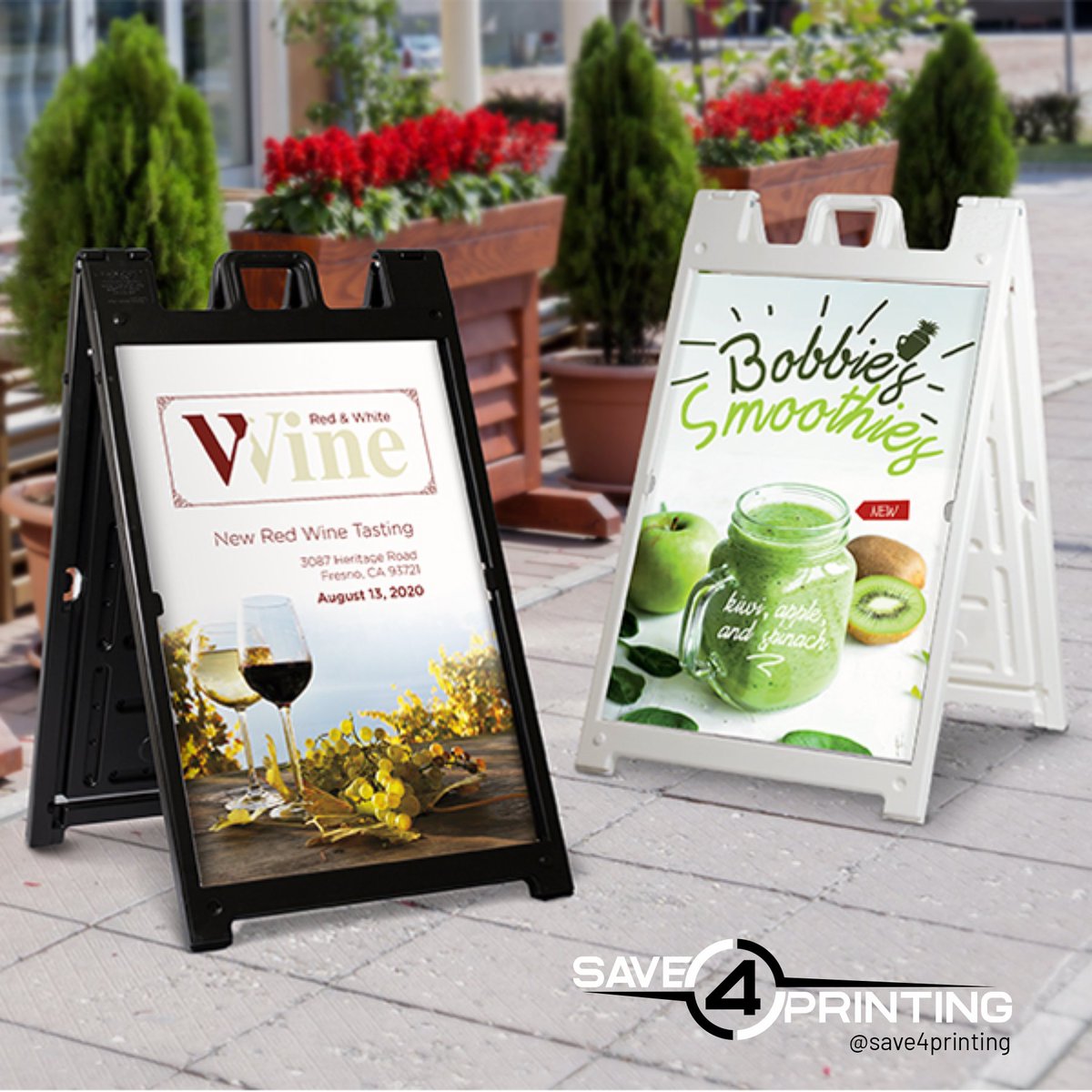 Save4Printing's tweet image. A-Frame Signs
Increase traffic with a durable and portable display sign.