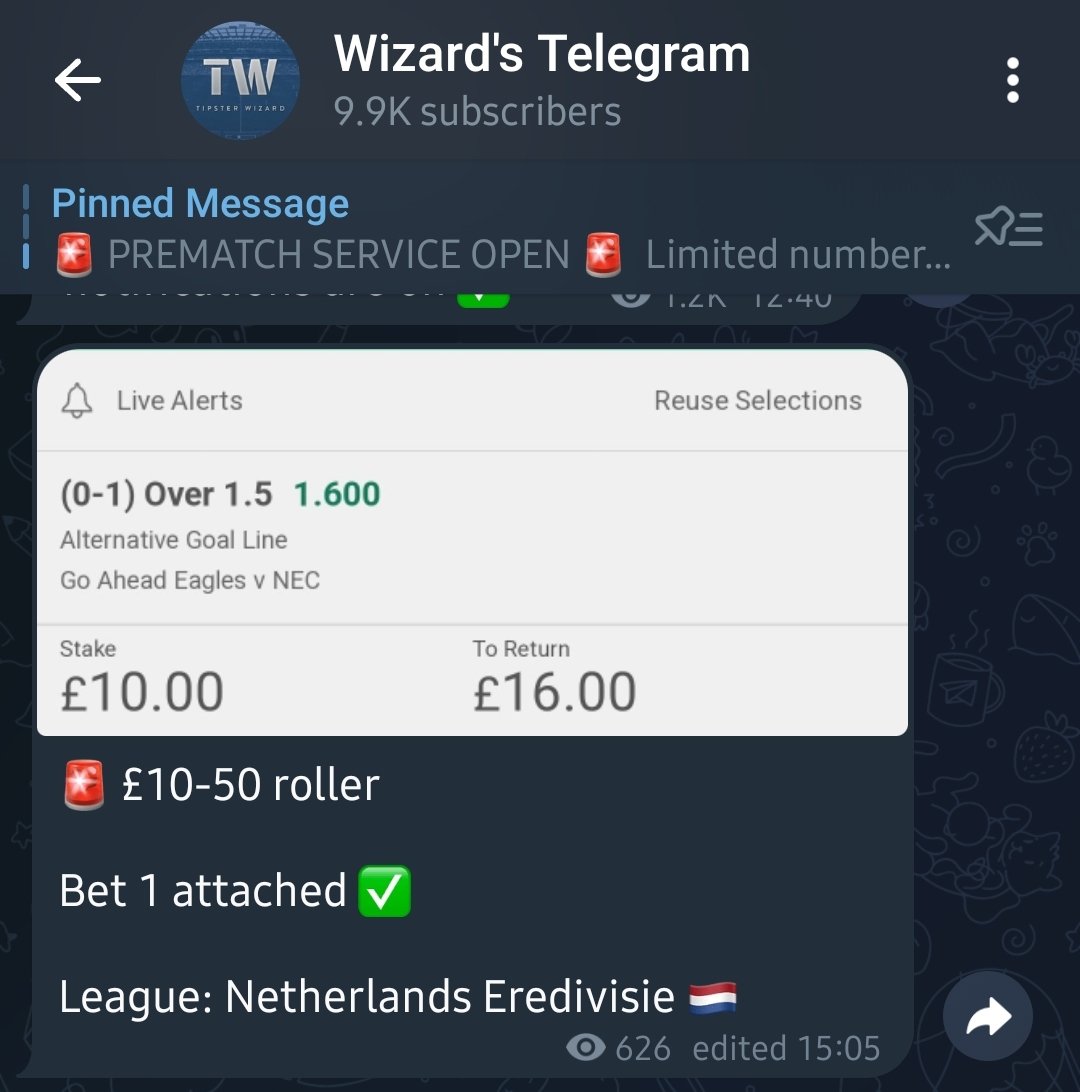 wizard_season's tweet photo. £10-50 telegram roller Bet 1 lands ✅️

Posting Bet 2 soon in the telegram channel folks 🤝

Free to join 👉 https://t.co/nGtRI0jGFv https://t.co/ELEHoL3s6f