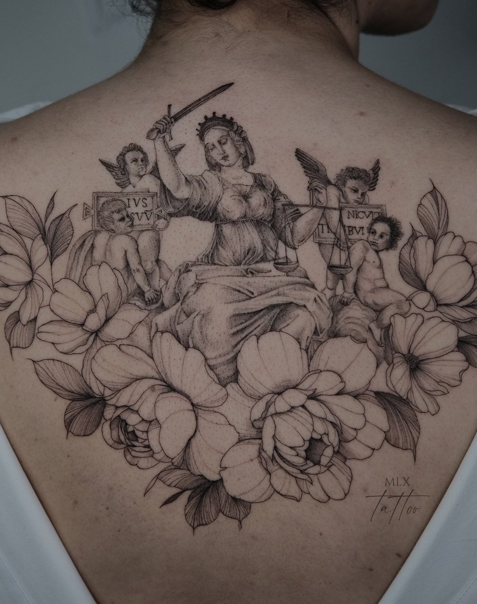 mlxtattoo's tweet photo. Regardez la petite pépite que j’ai réalisé sur 6h ✨ #tattoo 

La Justice - Raphaël, Raffaello Sanzio⚖️ https://t.co/4JuwYru0JY