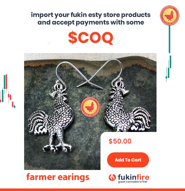 High! Etsy sellers. Let’s import your fukin Etsy store and accept some $coq #etsyartist 

#coqinupayments #coq #web3  #api #coqearrings #coqinu
 @CoqInuAvax @avax