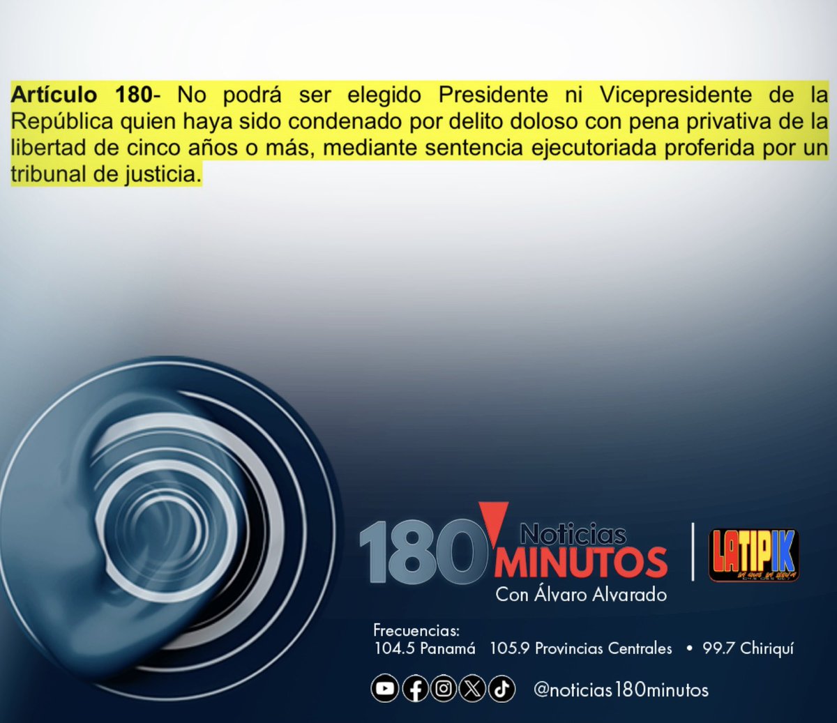 Alvaro Alvarado - Noticias 180 Minutos/ Sin Rodeos tweet media