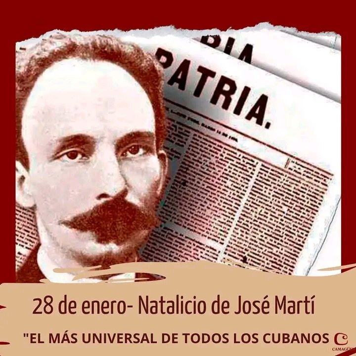 Un día como hoy nace el Héroe Nacional de Cuba, José Julián Martí Pérez
#MartíEntreNosotros
<a href="/DarinkaPupo/">Darinka Zayas Pupo</a> <a href="/HXCuba/">HÉCTOR ESPINOSA</a> <a href="/Daymi_Prendes/">Daymi Prendes</a>
