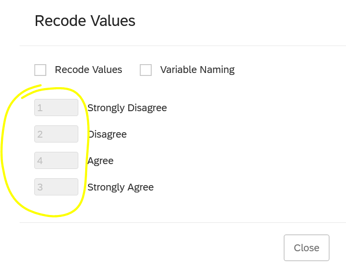 Recently a researcher gave me a dataset, and I asked:
What do the values (1,2,3,4) of this variable mean?

Their response:
The categories are in order in Qualtrics, so the values should be in order.

Me:
Are you sure about that? 😉
#alwayscheck

cghlewis.com/blog/survey_da…