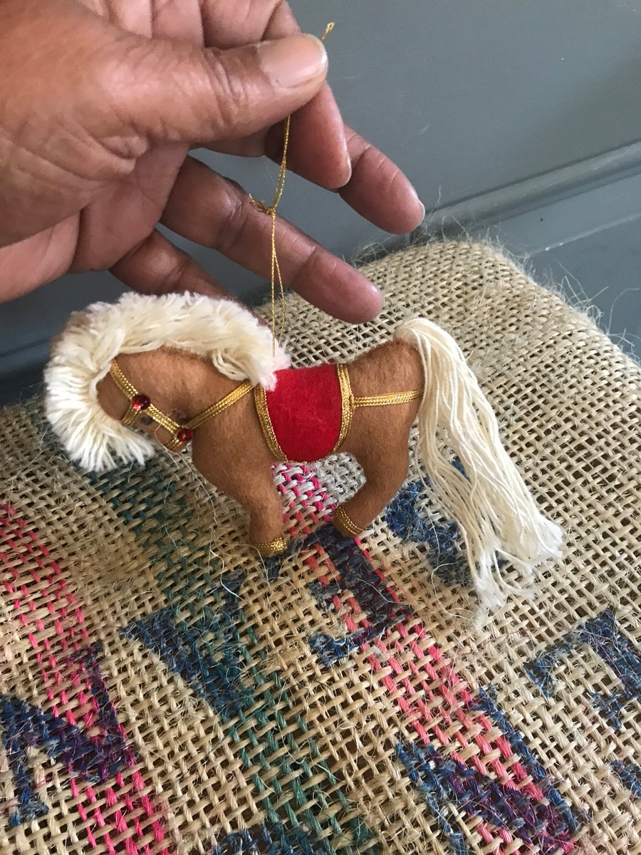 Sweet Handmade Felt Horse/ Pony Ornament tuppu.net/81725214 #doyourememberwhen #Etsy #HandmadeOrnament