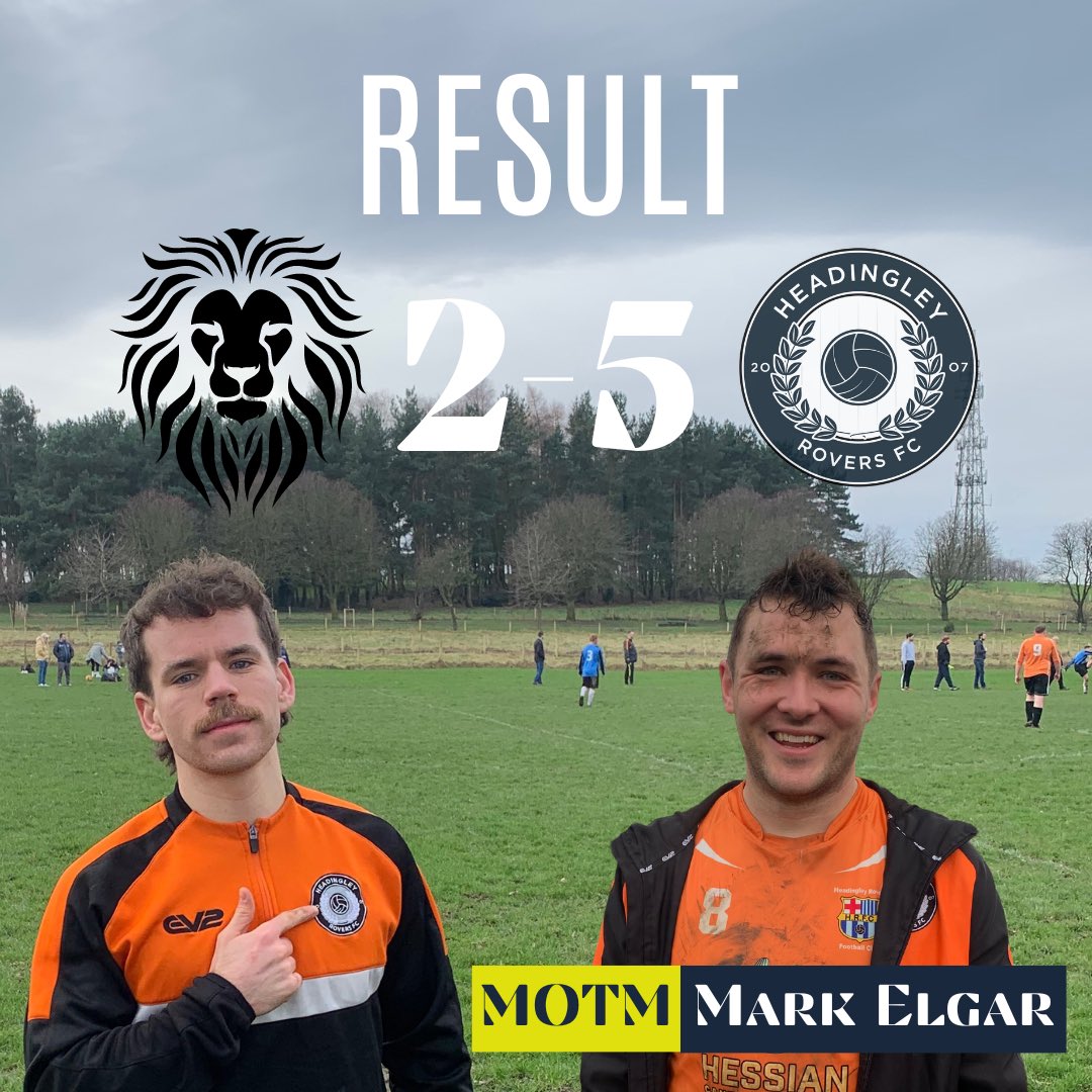 Result: 
Bramley Lions 2 vs Headingley Rovers 5 

Scorers 
Mark Lockwood-Elgar x3
Joe Batty x2