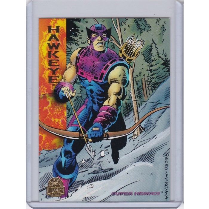 1994 Marvel Universe Hawkeye B&W trading card art I worked on over Gabe Gecko. @gabrielhardman #Hawkeye #Marvel #MarvelsAvengers #tradingcardart