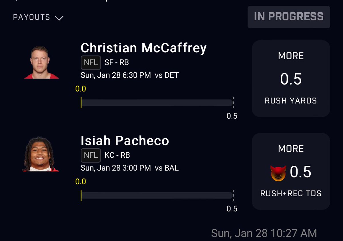 68Woltmann's tweet photo. Hey everyone, check out my latest @PrizePicks lineup! Snagged #McCaffrey with a jaw-dropping 99% off promo – talk about a steal! 💰 Payout’s a bit lower, but hey, I’m stacking our cash for the Super Bowl extravaganza! 🏈💪 #SmartPlay #SuperBowl #NFCChampionship #AFCChampionship #PrizePick *Note this account managed by a 21+ team.