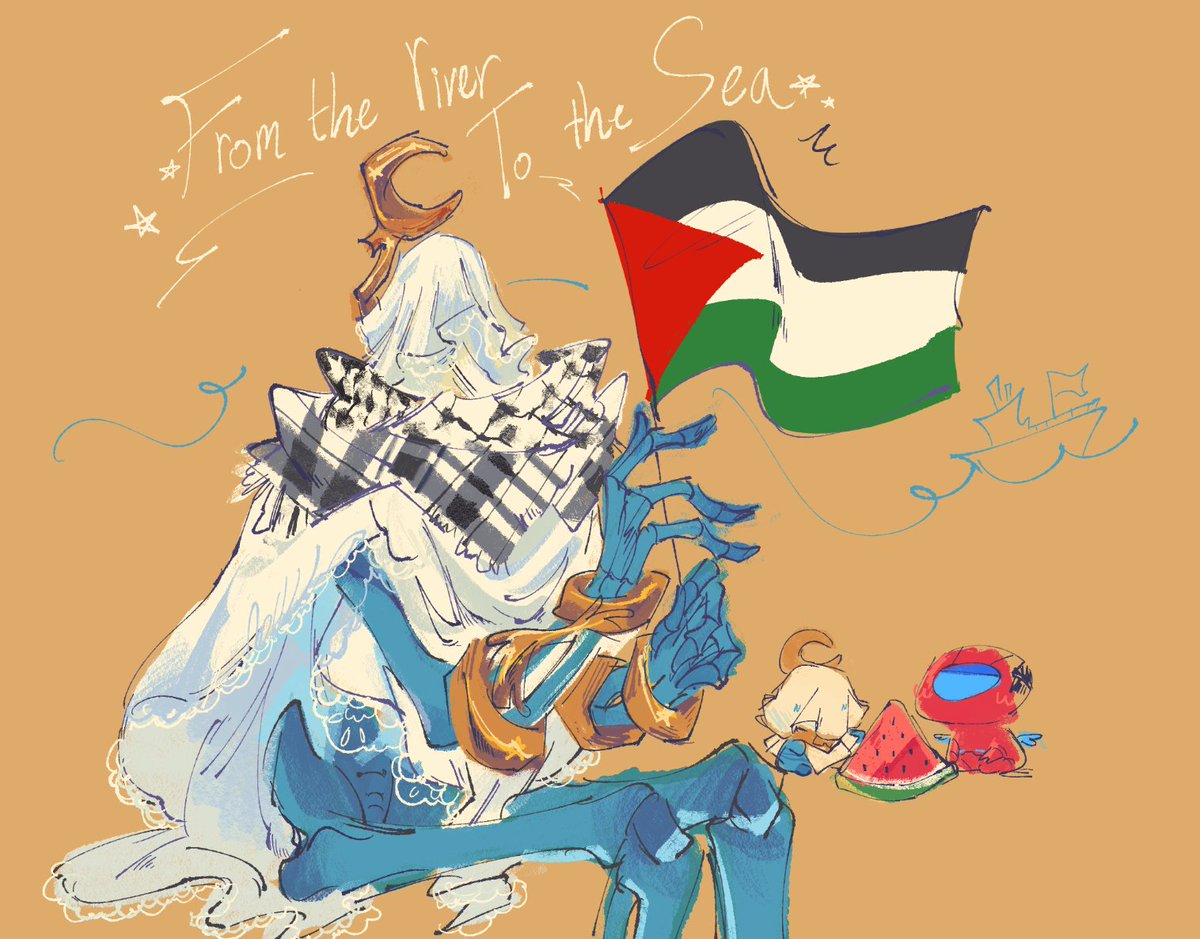 PALESTINE WILL BE FREE!! #CeasefireNOW #FreePalestine #ultrakill
from the sea itself u_lu