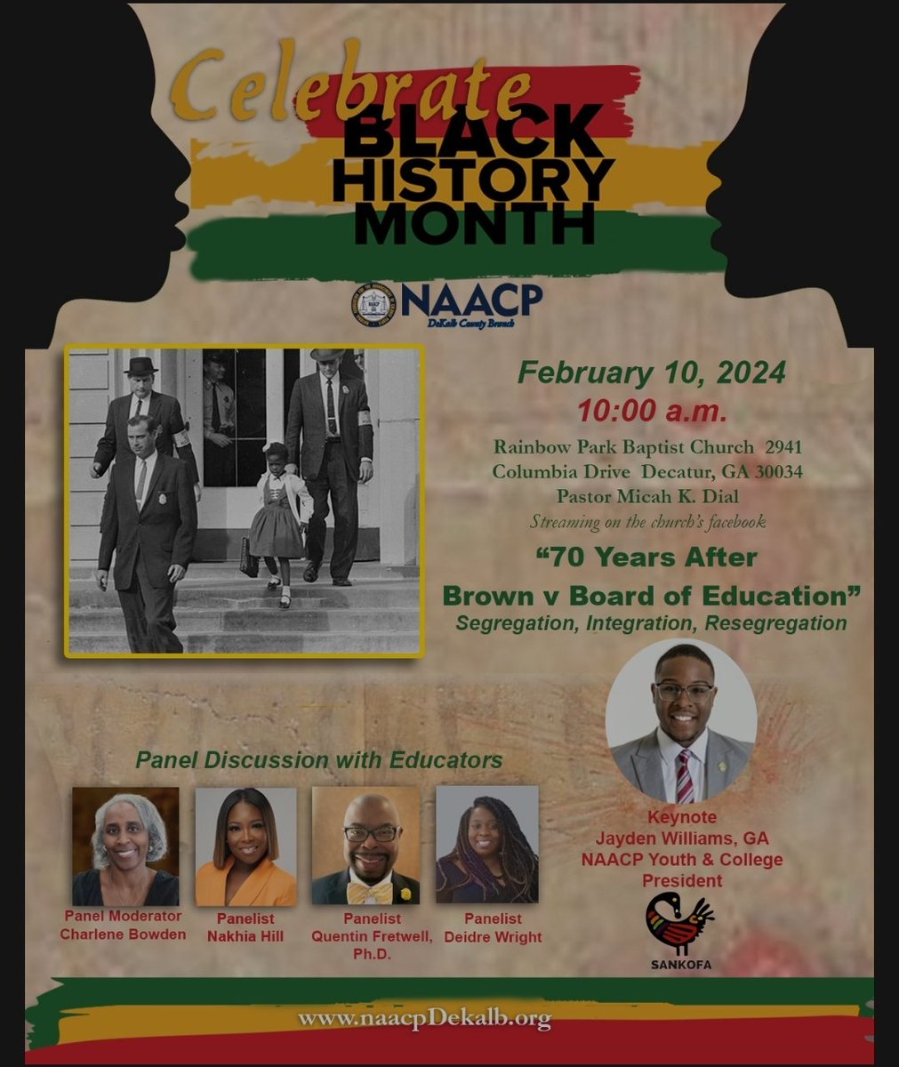 Celebrate Black History Month with the NAACP DeKalb Branch on February 10, 2024. Black history is American history. naacpdekalb.org #BlackHistoryMonth