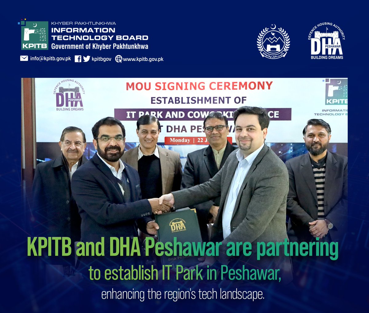 KPITB (@kpitbgov) on Twitter photo KPITB joins hands with DHA to establish Innovista, a state-of-the-art IT Park in <a href="/PeshawarDHA/">DHA Peshawar</a>. This project will provide a conducive environment for tech-startups, freelancers, and professionals to grow and thrive in the digital economy.
#KPITB #KPGoesTech KPITB joins hands with DHA to establish Innovista, a state-of-the-art IT Park in <a href="/PeshawarDHA/">DHA Peshawar</a>. This project will provide a conducive environment for tech-startups, freelancers, and professionals to grow and thrive in the digital economy.
#KPITB #KPGoesTech