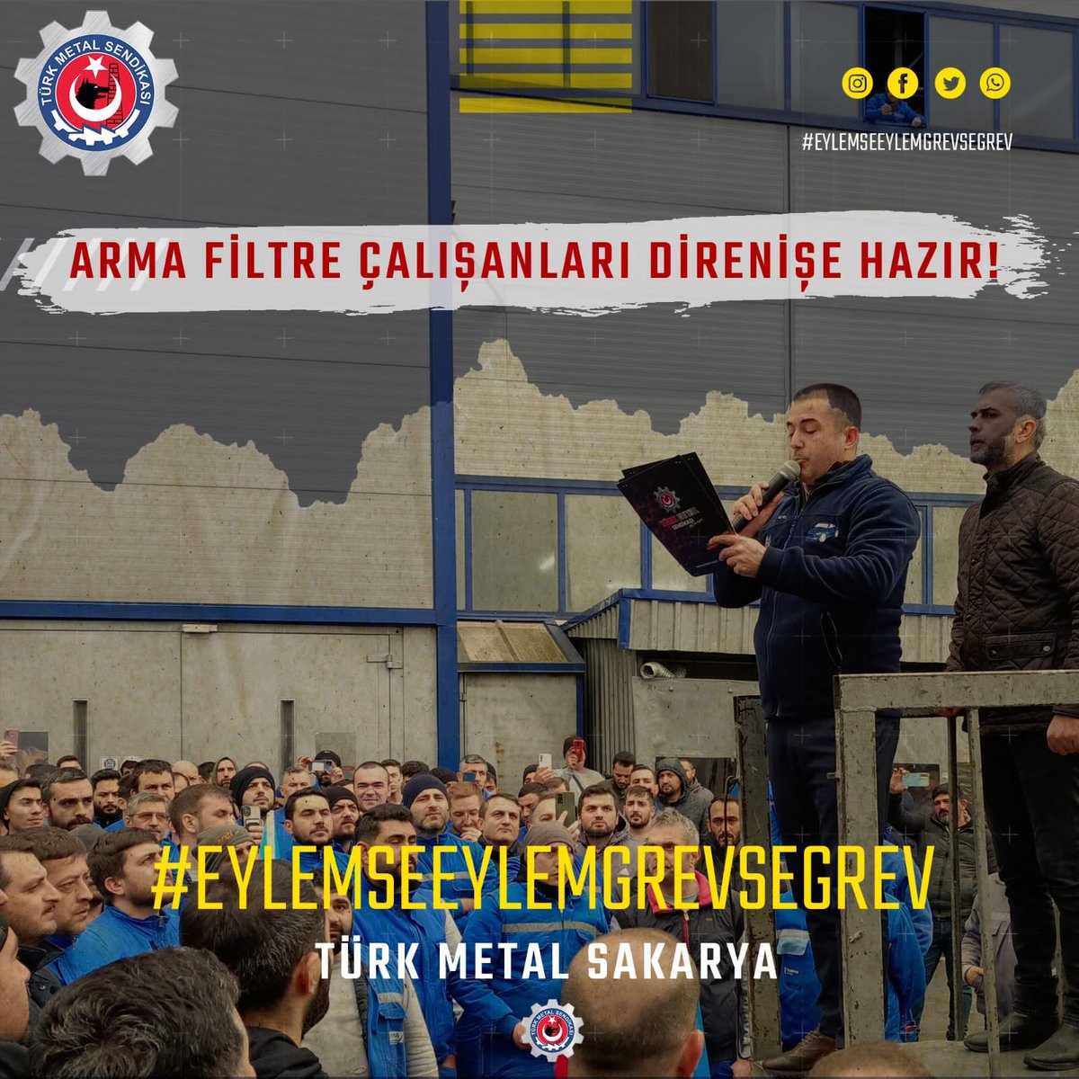 Türk Metalin yiğitleri, Arma Filtre fabrikamızın değerli üyeleri haykırıyor. Diyorlar ki, artık yolun sonuna geldik.
#EylemseEylemGrevseGrev