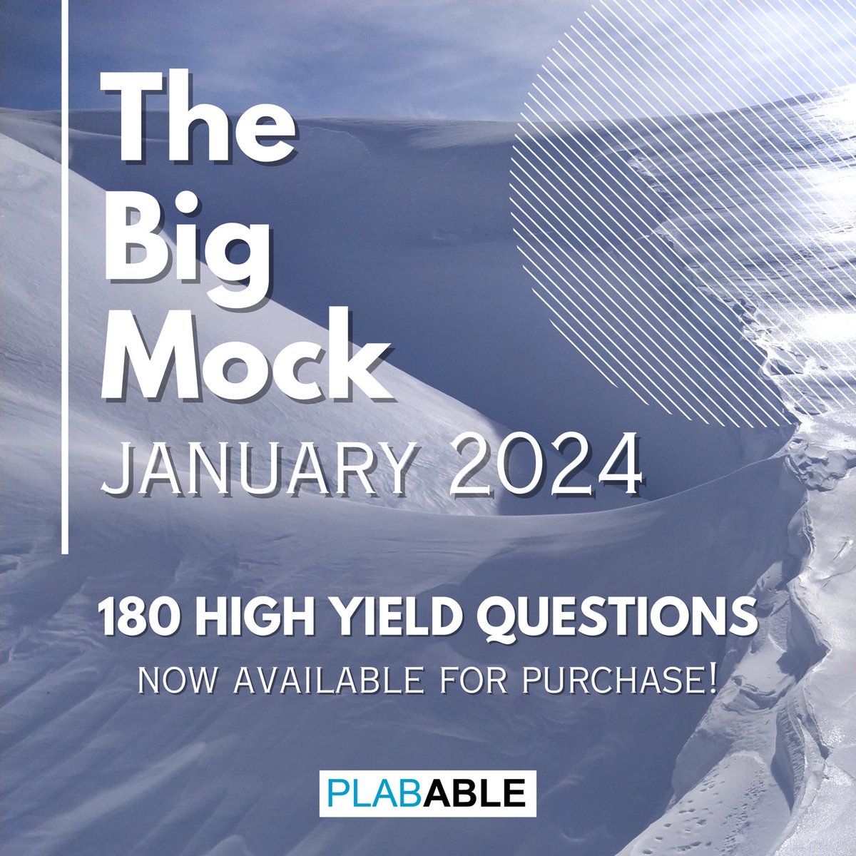 plabable's tweet photo. THE NEW BIG MOCK JANUARY 2024 IS OUT NOW!
180 NEW QUESTIONS!!
#plabable #plab #ukmla #mla #gmc #plabexam #medicalcontent #medicine #bigmock https://t.co/iQh74SZpiq