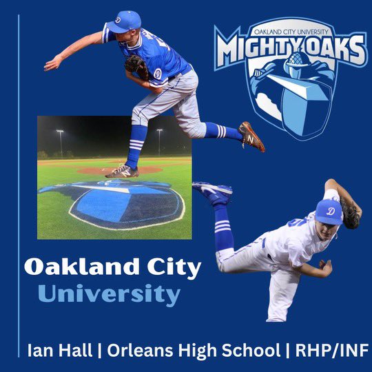 Congratulations to <a href="/ianhall_55/">Ian Hall</a> on his commitment to play baseball <a href="/OaklandCityBSB/">Oakland City University Baseball</a> . Not only is Ian an athletic force on the baseball field and basketball court, but he is a great teammate and person.  The ceiling is high for this young man!