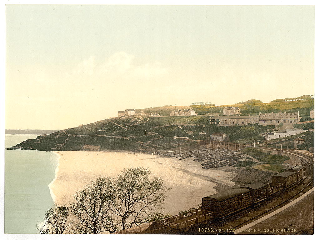 St. Ives, Porthminster Beach, Cornwall, England, between ca. 1890 and ca. 1900.