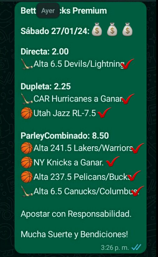 BettingPicks55's tweet photo. Buenos días mi gente, el vip se tiñe de verde nuevamente, pleno en las jugadas de ayer, gracias a Dios, si quieres formar parte de la Suscripción vip envíame whatsaap al +58 04146944822 https://t.co/pJdl08dZK9