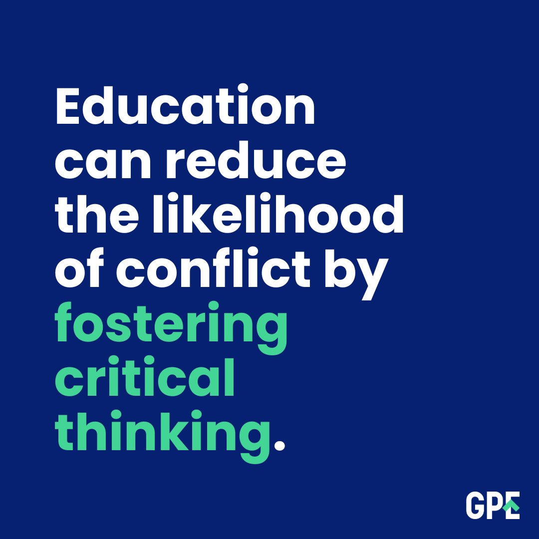 A peaceful society needs investments in education.