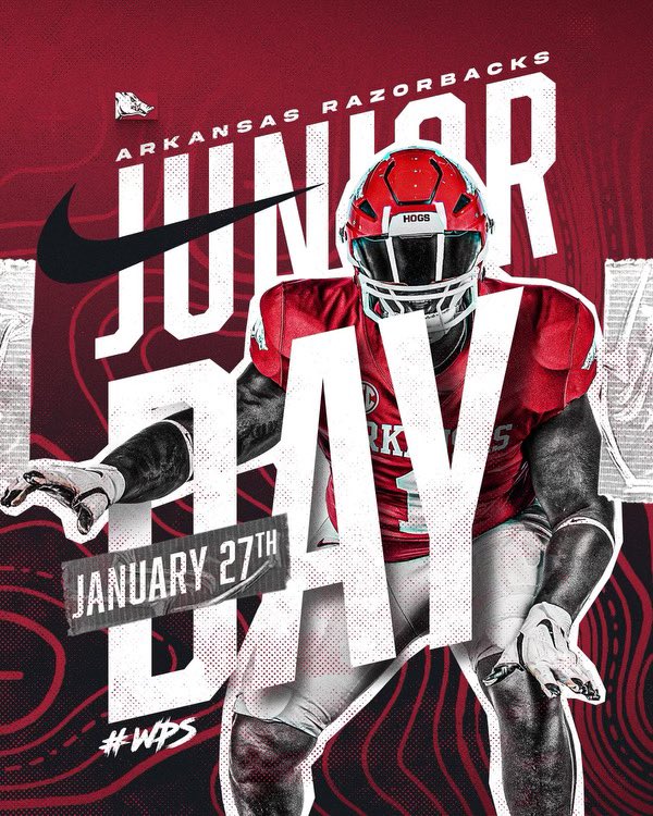 I had a great time at Junior Day at University of Arkansas! Thankful for the invite! @RecruitMustang @CoachLeeBlank @RazorbackFB @RonnieFouch @CoachMTurner @AsoPogi