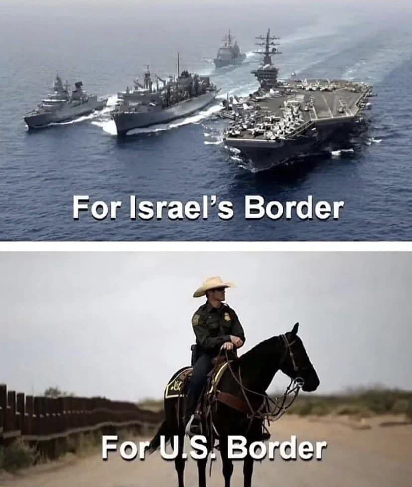😀Americans joke on social networks that their taxes go more to protecting Israel's borders than to protecting the US border.