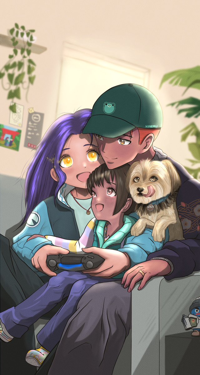 My first digital commission and it couldn't be more perfect. Family is everything to me and you've captured it the most incredible way. 

 ty <a href="/BiRu_ml/">Biruu 🐼⚡🪨🫘</a> ❤️⛩️