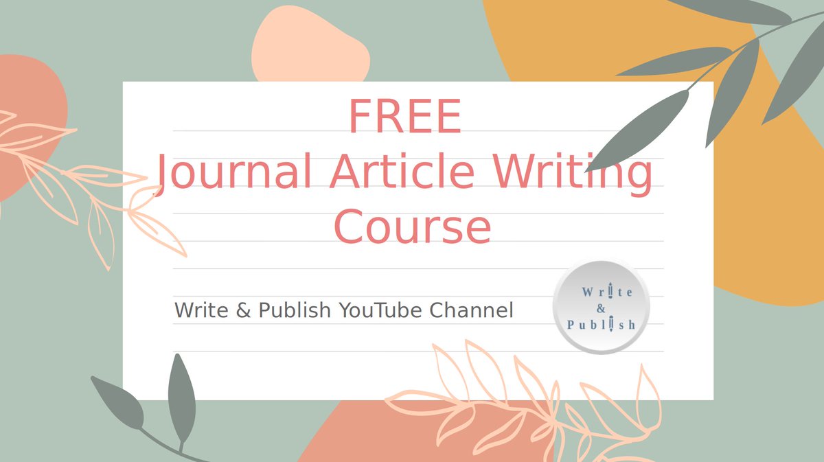 From 2024 many academic journals will require you to confirm if any part of your article is written or aided by AI. The extent of repercussions is unknown, but nothing can replace learning article writing on your own. FREE course:
youtube.com/channel/UC6nwD…