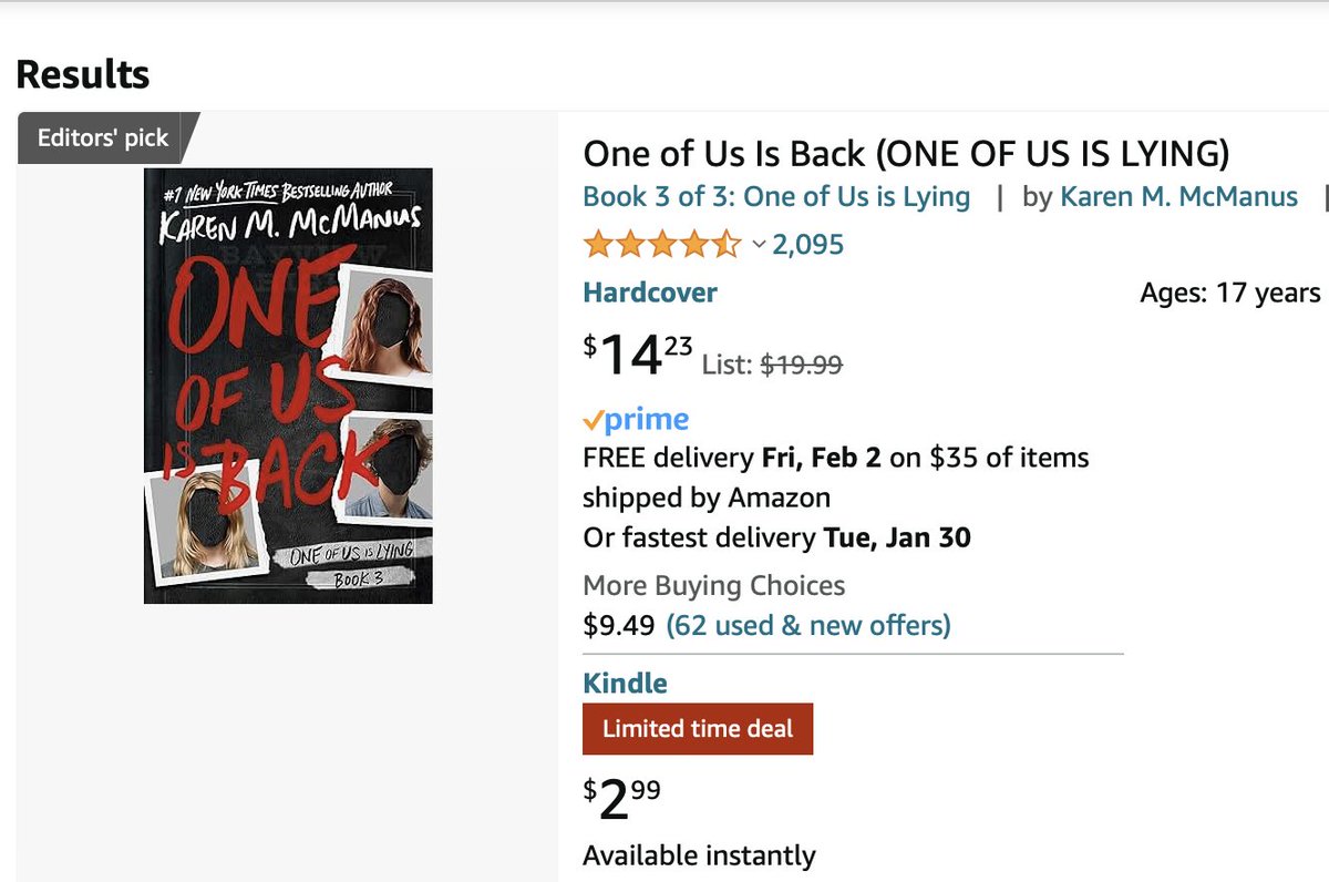 For a limited time, the One of Us Is Back e-book is just $2.99 across all platforms! getunderlined.com/books/700595/o…