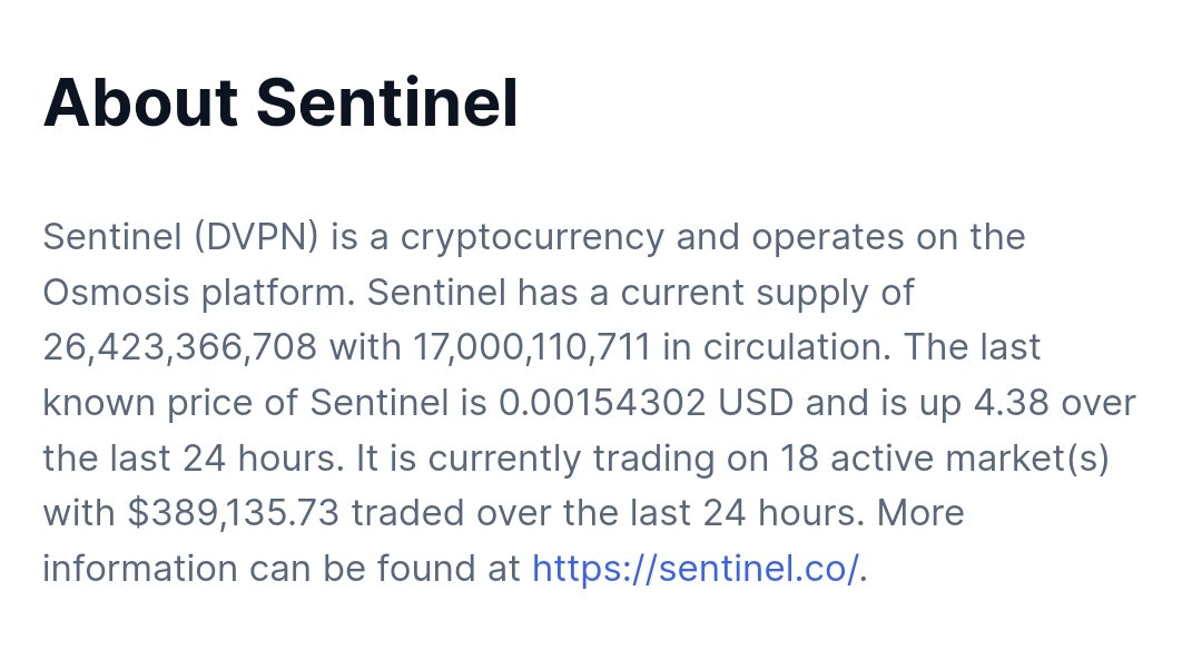 P2PNewswire's tweet image. @CoinMarketCap's $DVPN page continues to be riddled with egregious mistakes and outdated info, despite multiple contacts by the Sentinel team and Growth DAO to fix it.
