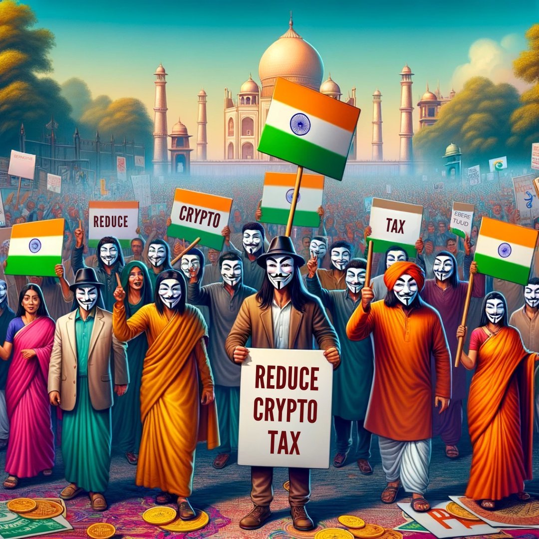 CryptoPatel's tweet photo. 🇮🇳 Indian Crypto Traders, Our Voices Must Be Heard!

Crypto Community ki Mang Hai: #reducecryptotax 

As India prepares its 2024 budget, we have a critical opportunity to speak up! 🗣️

🚨 Like & Repost this message & Comments #ReduceCryptoTax 

Our demands before Feb 1:
1⃣ Reduce 30% tax slab 
2⃣ Cut 1% TDS
3⃣ Allow offsetting losses

This is OUR chance to unite India's trader community and drive real policy change! 👥

If you care about the future of Indian crypto - make noise NOW!

Tag finance ministers and make them listen! 📢

Together, our energy can simplify crypto taxes and unlock innovation in India! 🇮🇳

#Budget2024 #Bitcoin #CryptoCommunity #Crypto #CoinList #Trading