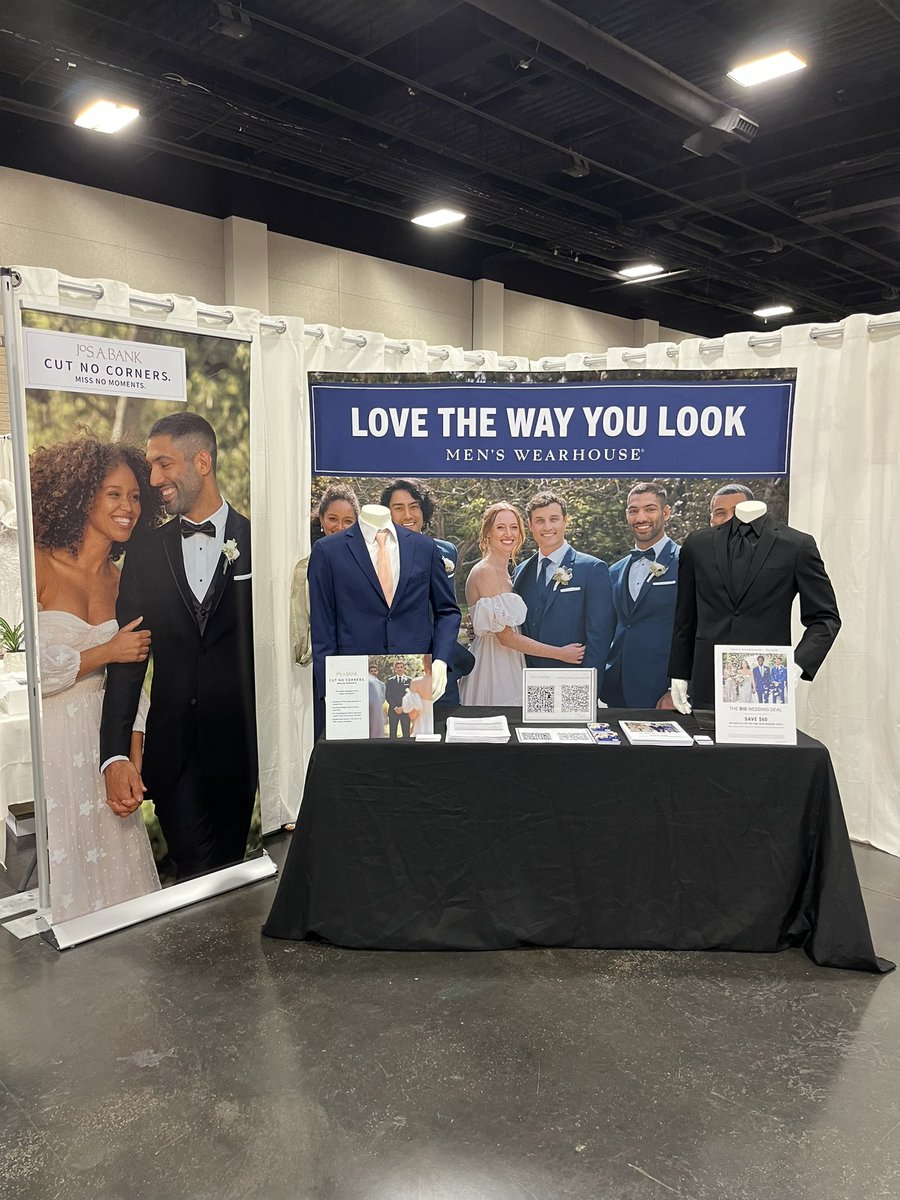 JABBearden's tweet photo. Come by and see us at @thepinkbride in Knoxville today! We would love to help you get your special day set up. Rental or Retail packages and Custom suits. Come see us. @TailoredBrands @JosABank @menswearhouse https://t.co/QUYbV2Bp3F