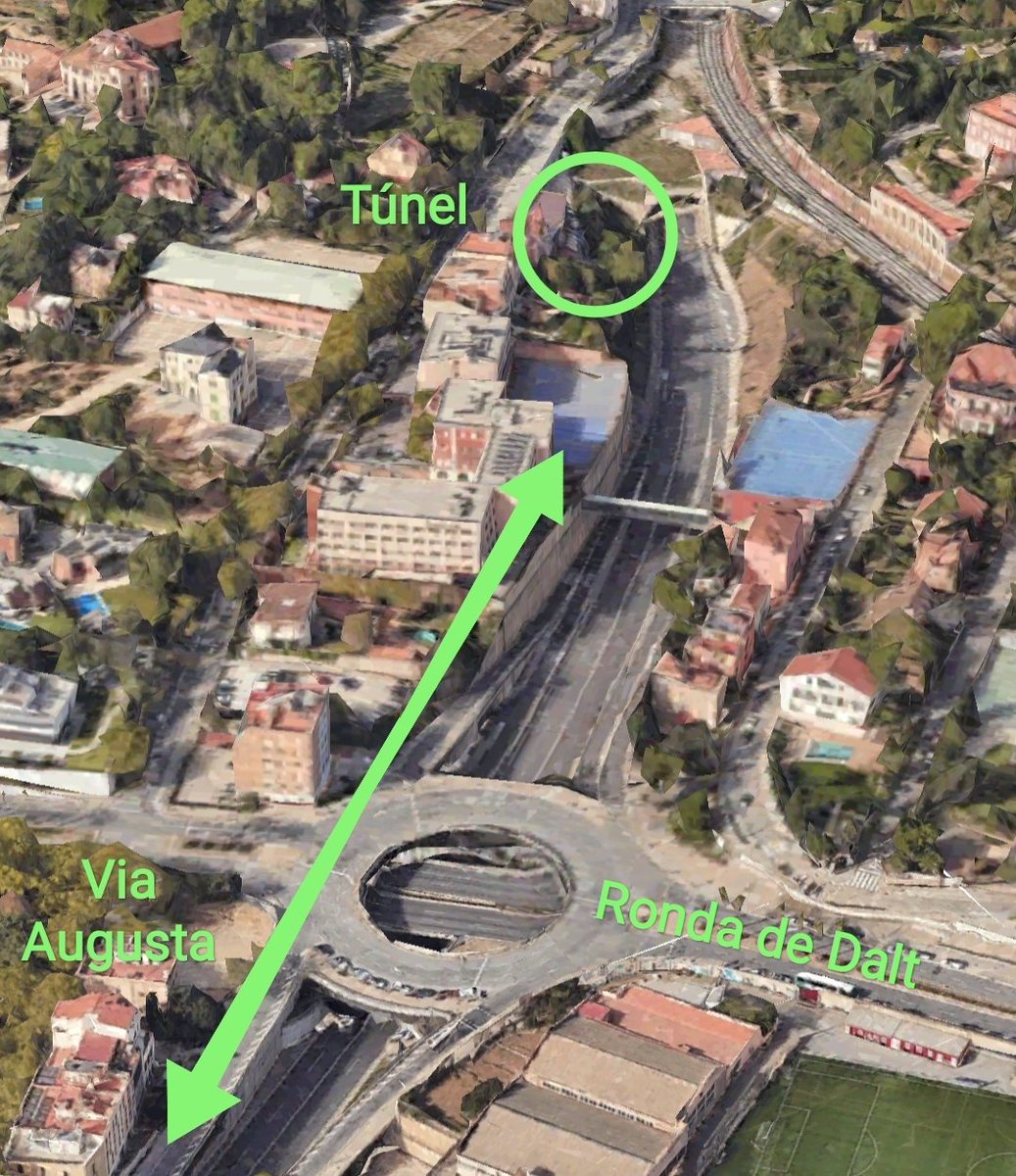 Guimutz's tweet image. “l'expert considera imprescindible pensar i executar "més enllà del túnel" tant per la banda de Barcelona -on s'havia projectat una passarel·la per creuar la Via Augusta-”

la passarel·la, més que creuar #ViaAugusta, seria per creuar #RondaDeDalt i connectar amb el #CarrilBici