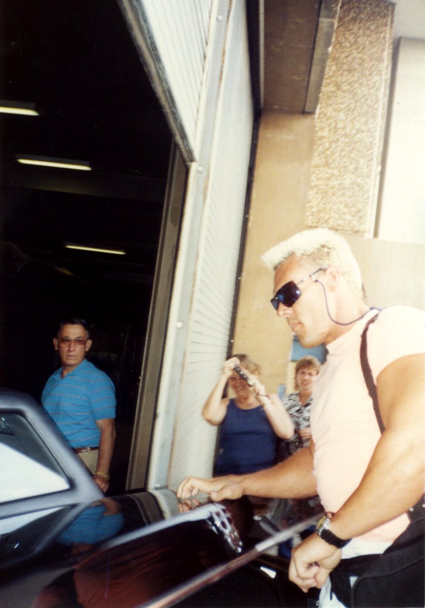 Sting arriving at the Great American Bash in the back of the Roanoke Civic Center, July 7th, 1989!  #roanokeciviccenter #sting #greatamericanbash @Sting