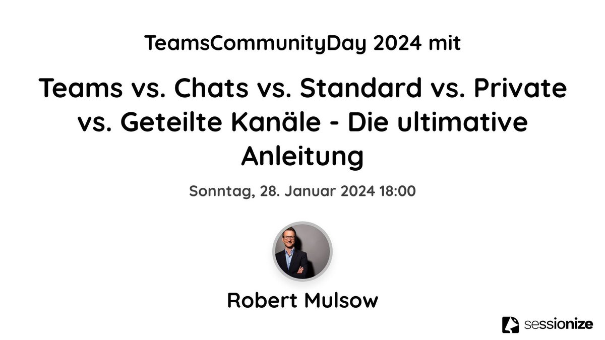 TeamsCommunityDay (@teamsday) on Twitter photo Ab 18:00 mit der letzten Session gehen wir nochmal ein tolles Thema rund um #Microsoftteams Channel mit <a href="/Rob_The_Ninja/">Robert Mulsow 🇺🇦</a> beim #TeamsCommunityDay 2024 Ab 18:00 mit der letzten Session gehen wir nochmal ein tolles Thema rund um #Microsoftteams Channel mit <a href="/Rob_The_Ninja/">Robert Mulsow 🇺🇦</a> beim #TeamsCommunityDay 2024
