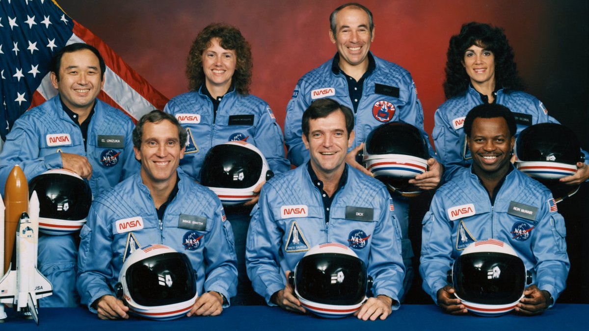 acmishra's tweet image. On 28-Jan-86, 8:39am PST, Space Shuttle Challenger launched, then catastrophically exploded 73s later. I watched this devastating event from a DOE lab. Eons from now, may the 7 astronauts' atoms fuel new stars, their bravery eternally lighting the cosmos. #ChallengerRemembered