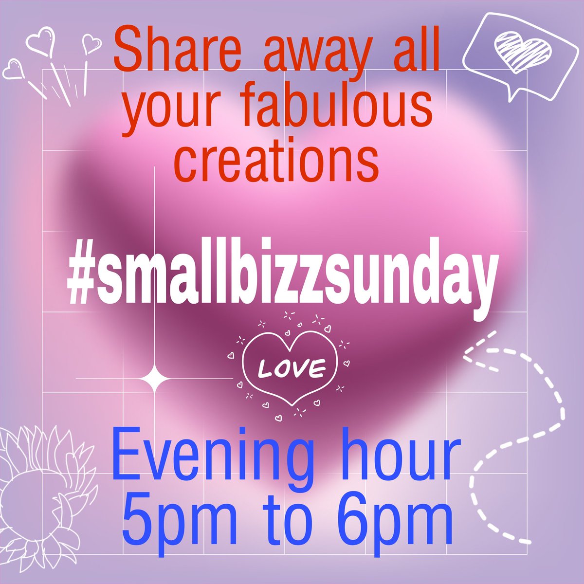 New Sunday hour share 5pm to 6pm 
 #smallbizzsunday