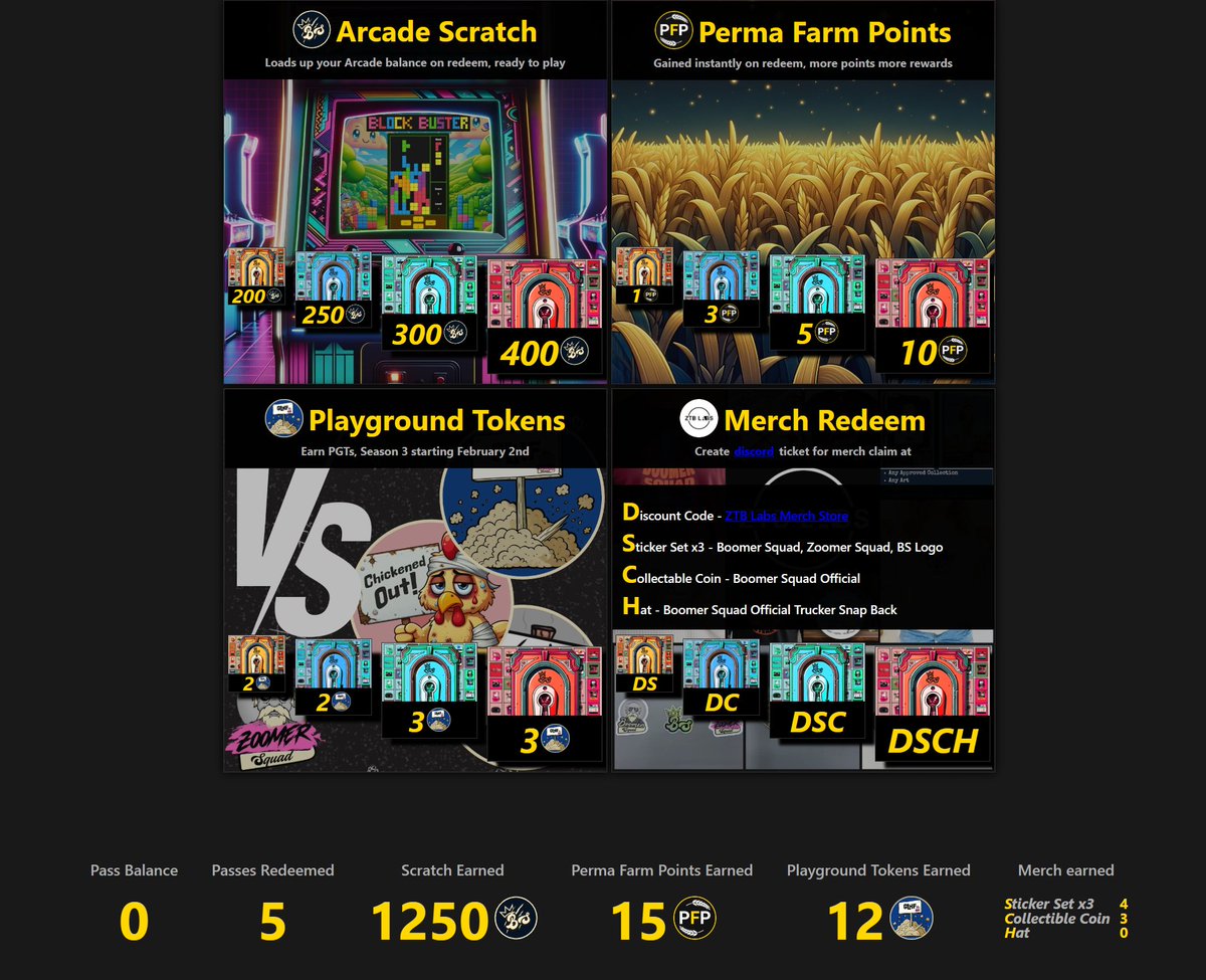 The redemption process for the Arcade Game Pass is very smooth! Simply head over to the Boomer Arcade:

boomerarcade.io/passredeem

Select your Game Pass, and press redeem! You will instantly receive your the benefits from the pass.