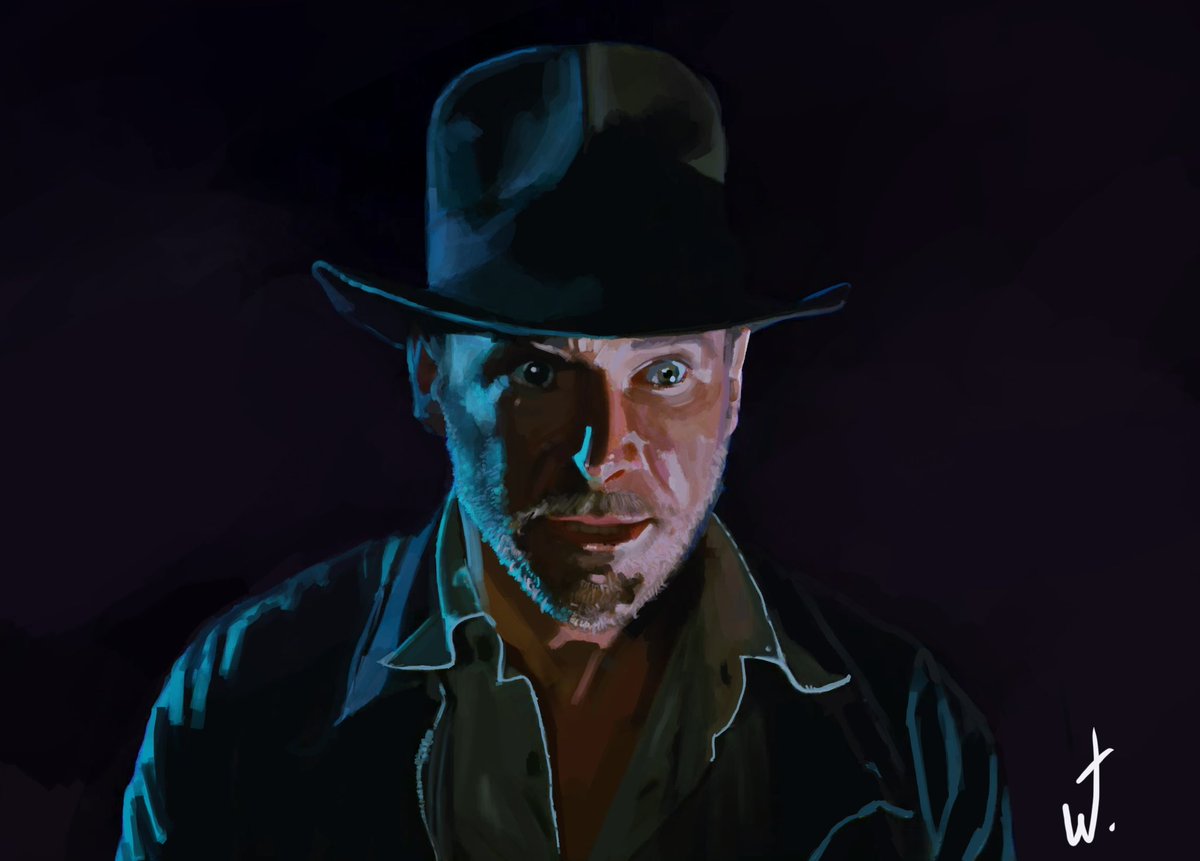 Indiana Jones. Painted in Procreate over three days. #HarrisonFord #IndianaJones #DigitalPainting