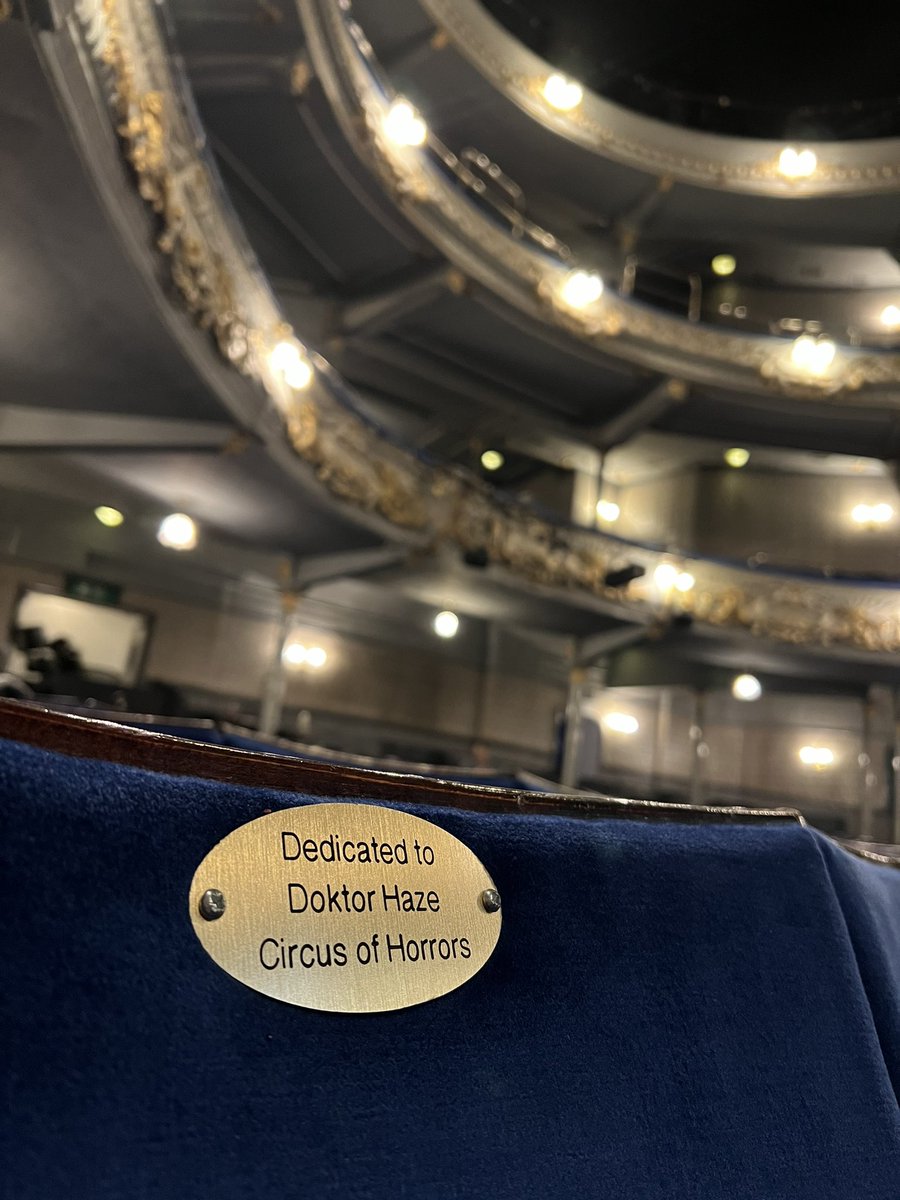 THANK YOU NEWCASTLE for another great packed out show!!! We are particularly grateful to @TyneOperaHouse who unbeknownst to us have dedicated one of their seats to Dr Haze , THANK YOU we are truly touched, he would have loved that ! ! ! Seat6 Row F #circusofhorrors #newcastle