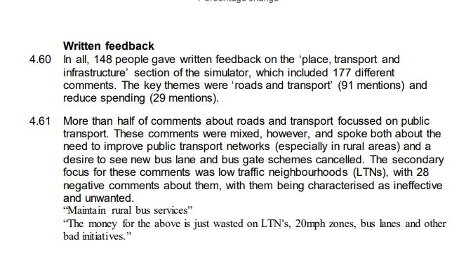 Oxfordshire County Council's budget simulator responses....