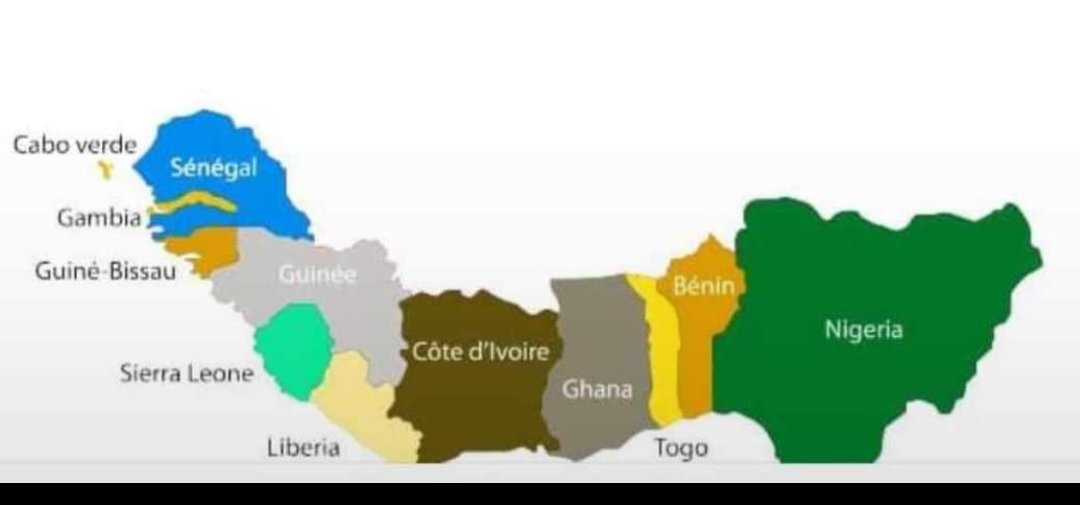 DelphineSankara's tweet photo. 🔴La Nouvelle Carte de la Communauté Économique pour le Développement de l'Europe🇪🇺 en #Afrique de l'Ouest @ecowas_cedeao 

La #CEDEAO est la seule organisation au monde qui punit ses propres membres pour satisfaire les pays tiers. 
La quitter est la plus raisonnable des choses. https://t.co/VTqN4uSvUP
