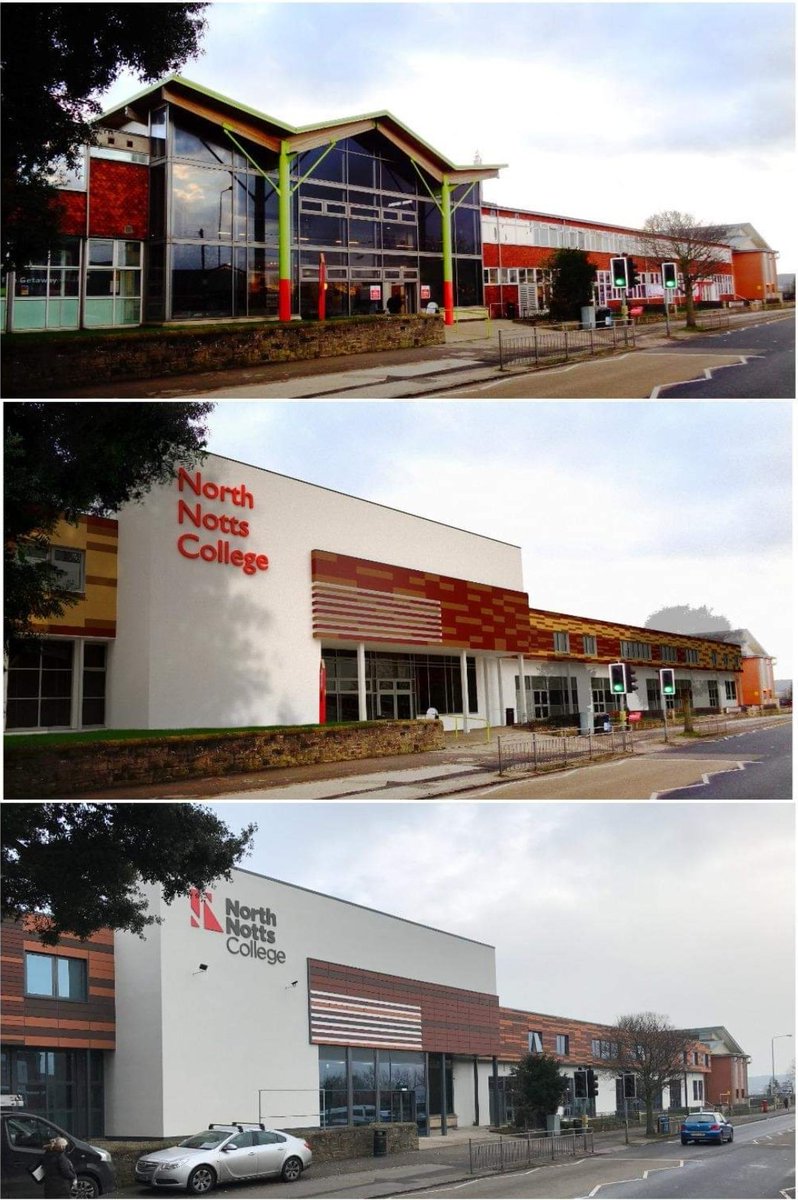 A Sunday revisit to <a href="/NNC_Worksop/">North Notts College</a> in #Worksop.

The original, the vision and the end product.

A complex steel structure clad with terracotta tiles in a Conservation Area required a heavy involvement on site, offering ongoing design and technical support.