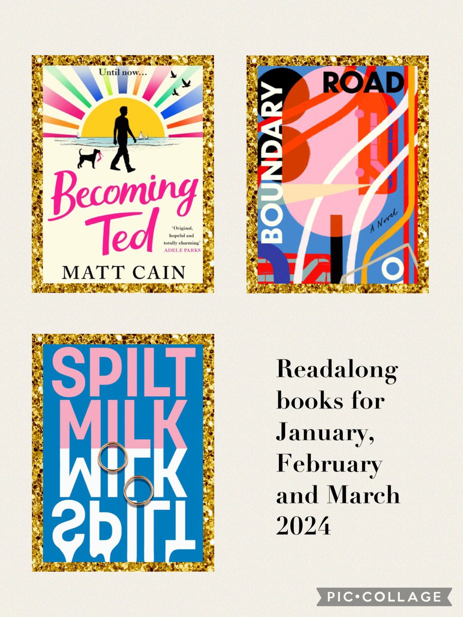 I’m excited to announce that we’ve picked our #readalong books for Q1 2024 in #TheBookload on Facebook.

January:
#BecomingTed by @MattCainWriter.

February:
#BoundaryRoad by #AmiRao.

March:
#SpiltMilk by @BeashelWrites.