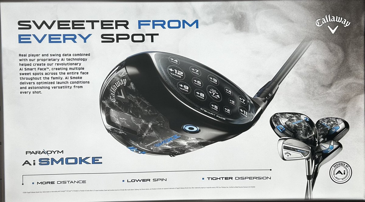 🚨SWEETER FROM EVERY SPOT🚨 Our second fitting of the day proved very consistent for the <a href="/CallawayGolf/">Callaway Golf</a> Paradym Ai Smoke Driver and Fairway Woods. With 24 yard gain in a fairway wood and 22 yard gain in the driver the <a href="/WragBarn/">Wrag Barn</a> Cave was nearly up in Smoke💨💨.